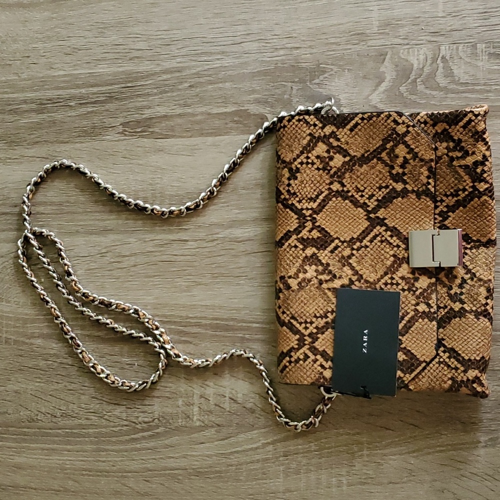 Zara Snake Print Crossbody Bag